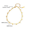 Simple New Style 18K Gold Plated Stainless Steel Women's Anklet With Heart Shaped Cross And Luo Blade Chain