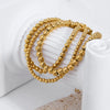 Simple New Titanium Steel And Stainless Steel Women's Bracelet With Steel Balls And Geometric Design Pvd Furnace Real Gold Treated