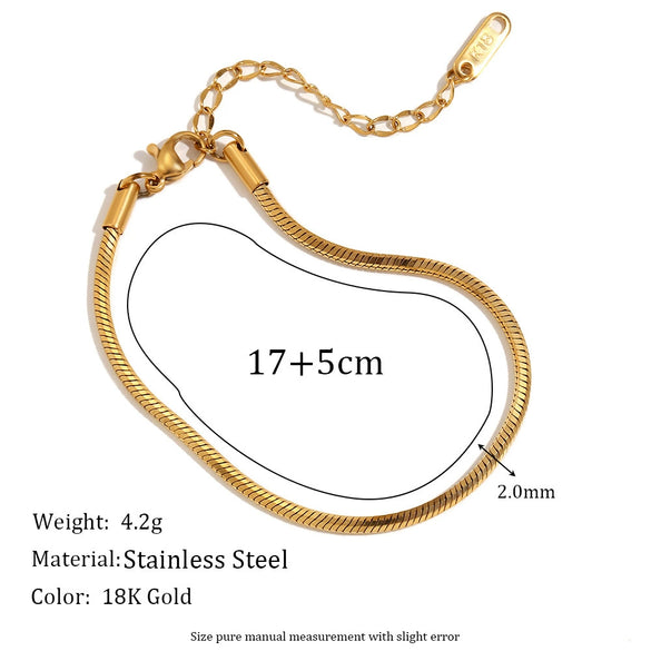 Simple Niche All Match Stainless Steel And Titanium Steel Necklace And Snake Chain Bracelet For Women With Six Cut Design And Electroplating