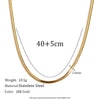 Simple Niche All Match Stainless Steel And Titanium Steel Necklace And Snake Chain Bracelet For Women With Six Cut Design And Electroplating
