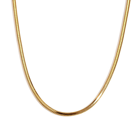 Simple Niche All Match Stainless Steel And Titanium Steel Necklace And Snake Chain Bracelet For Women With Six Cut Design And Electroplating