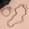 Simple Niche All Match Stainless Steel And Titanium Steel Necklace And Snake Chain Bracelet For Women With Six Cut Design And Electroplating