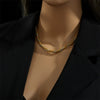 Simple Niche Contrast Color Mesh Twist Chain Titanium Steel Geometric Heavy Industry Punk Hip Hop Electroplated Clavicle Necklace