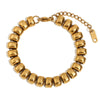 Simple Niche Design Creative Women's Stainless Steel And Titanium Steel Geometric Fashion Elastic Peas Bracelet And Necklace With 18K Gold Plated Electroplating Treatment