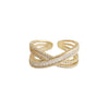 Simple Niche Design Opening Ring For Women Copper Electroplated With Bow Pattern