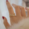 Simple Niche Design Opening Ring For Women Copper Electroplated With Bow Pattern