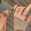 Simple Niche Design Opening Ring For Women Copper Electroplated With Bow Pattern