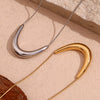 Simple Niche Design Stainless Steel 18K Gold Plated Arc Vshape Pendant Snake Bone Chain Necklace For Women With Geometric Styling And Electroplating Treatment