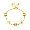 Simple Niche Fashion Chain Titanium Steel Hollow Flower Unisex Bracelet With Electroplating