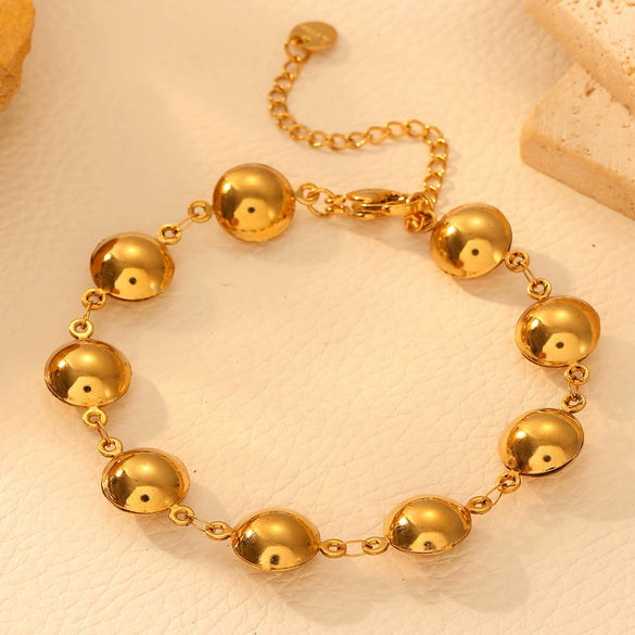 Simple Niche Geometric Circle Women's Cold Style Shell Cross Glow Hollow Titanium Steel Bracelet With Electroplating