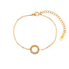 Simple Niche Light Luxury Stainless Steel Twist Circle Halfinlaid Women's Bracelet Jewelry With Geometric Design And Electroplating Treatment