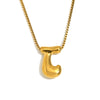 Simple Niche Personality Hip Hop Explosions Stainless Steel 18K Gold Plated Bubble Letter Necklace For Women