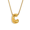 Simple Niche Personality Hip Hop Explosions Stainless Steel 18K Gold Plated Bubble Letter Necklace For Women