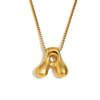 Simple Niche Personality Hip Hop Explosions Stainless Steel 18K Gold Plated Bubble Letter Necklace For Women