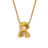 Simple Niche Personality Hip Hop Explosions Stainless Steel 18K Gold Plated Bubble Letter Necklace For Women