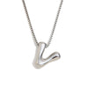 Simple Niche Personality Hip Hop Explosions Stainless Steel 18K Gold Plated Bubble Letter Necklace For Women