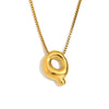 Simple Niche Personality Hip Hop Explosions Stainless Steel 18K Gold Plated Bubble Letter Necklace For Women