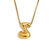 Simple Niche Personality Hip Hop Explosions Stainless Steel 18K Gold Plated Bubble Letter Necklace For Women