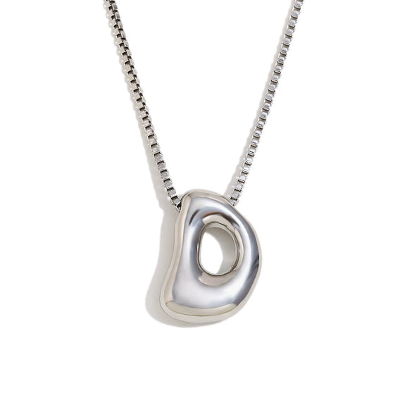 Simple Niche Personality Hip Hop Explosions Stainless Steel 18K Gold Plated Bubble Letter Necklace For Women