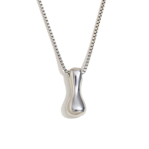 Simple Niche Personality Hip Hop Explosions Stainless Steel 18K Gold Plated Bubble Letter Necklace For Women