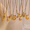 Simple Niche Personality Hip Hop Explosions Stainless Steel 18K Gold Plated Bubble Letter Necklace For Women