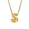 Simple Niche Personality Hip Hop Explosions Stainless Steel 18K Gold Plated Bubble Letter Necklace For Women