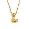 Simple Niche Personality Hip Hop Explosions Stainless Steel 18K Gold Plated Bubble Letter Necklace For Women