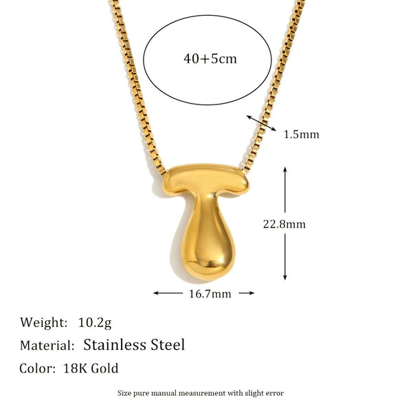 Simple Niche Personality Hip Hop Explosions Stainless Steel 18K Gold Plated Bubble Letter Necklace For Women