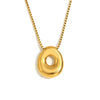 Simple Niche Personality Hip Hop Explosions Stainless Steel 18K Gold Plated Bubble Letter Necklace For Women