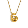 Simple Niche Personality Hip Hop Explosions Stainless Steel 18K Gold Plated Bubble Letter Necklace For Women