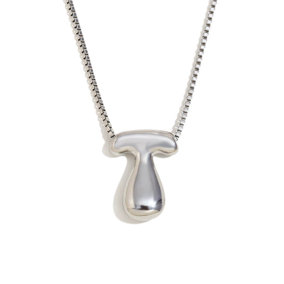 Simple Niche Personality Hip Hop Explosions Stainless Steel 18K Gold Plated Bubble Letter Necklace For Women