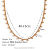 Simple Niche Temperament Women's Necklace Stainless Steel 18K Gold Plated With Bohemian Beads Tassel Geometric Design