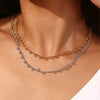 Simple Niche Temperament Women's Necklace Stainless Steel 18K Gold Plated With Bohemian Beads Tassel Geometric Design