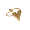 Simple Nonfading Loveshaped Open Ring French Retro Style Highgrade Goldplated Stainless Steel
