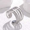 Simple Nonfading Wide Version Opening Index Finger Ring In Titanium Steel And Stainless Steel With Geometric Pattern And Electroplating Treatment