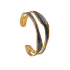 Simple Oil Dropping Irregular Goldplated Stainless Steel Geometric Open Bracelet For Women