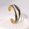 Simple Oil Dropping Irregular Goldplated Stainless Steel Geometric Open Bracelet For Women