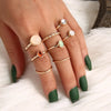 Simple Opal Champagne Color Alloy Diamond Ring Set Of 8