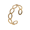 Simple Open Chain Bracelet In Stainless Steel With Geometric Style And Gold Plated Electroplating