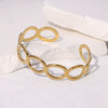 Simple Open Chain Bracelet In Stainless Steel With Geometric Style And Gold Plated Electroplating