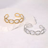 Simple Open Chain Bracelet In Stainless Steel With Geometric Style And Gold Plated Electroplating