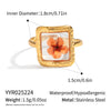 Simple Open Ring For Girls In Casual Style With Everlasting Flower Design Made Of Titanium Steel And Electroplated