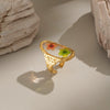 Simple Open Ring For Girls In Casual Style With Everlasting Flower Design Made Of Titanium Steel And Electroplated