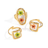 Simple Open Ring For Girls In Casual Style With Everlasting Flower Design Made Of Titanium Steel And Electroplated