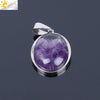 Simple Oval Convex Natural Crystal Pendant Necklace With Ball Chain Unisex Minimalist Jewelry