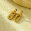 Simple Oval Geometric Stainless Steel Electroplated Women's Detachable Nonfading Earrings
