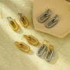 Simple Oval Geometric Stainless Steel Electroplated Women's Detachable Nonfading Earrings