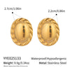 Simple Oval Lace Geometric Stainless Steel Electroplated Women's Earrings