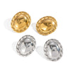 Simple Oval Lace Geometric Stainless Steel Electroplated Women's Earrings