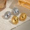 Simple Oval Lace Geometric Stainless Steel Electroplated Women's Earrings